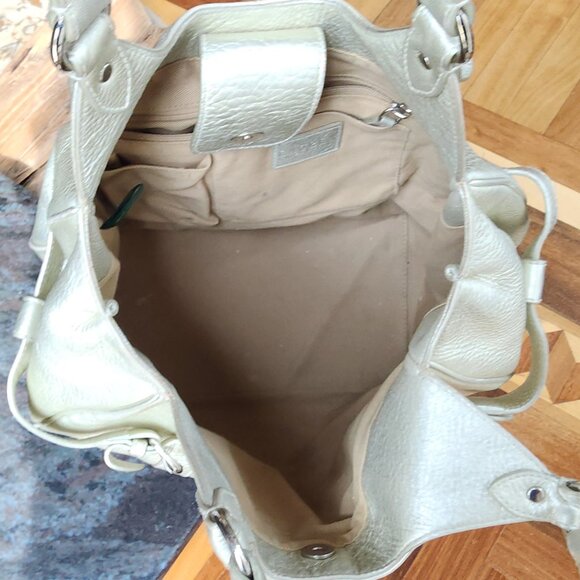 Lauren Ralph Lauren Pearl Shimmer Leather Hobo Shoulder Bag - Picture 15 of 16